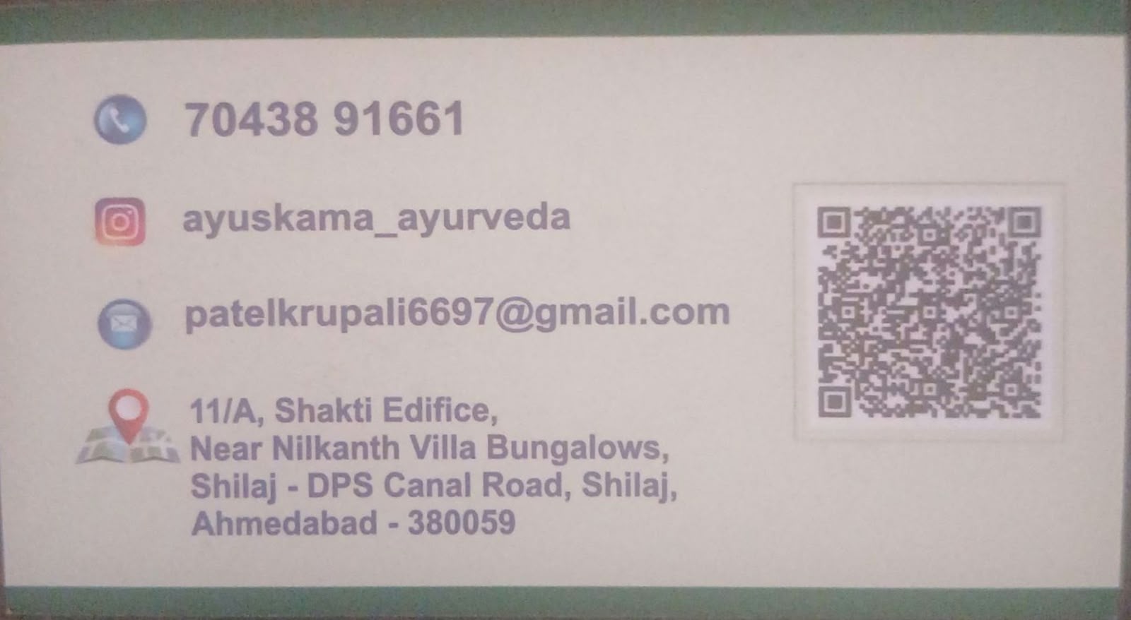 Ayuskama Ayurveda Clinic Dr Krupali s Patel